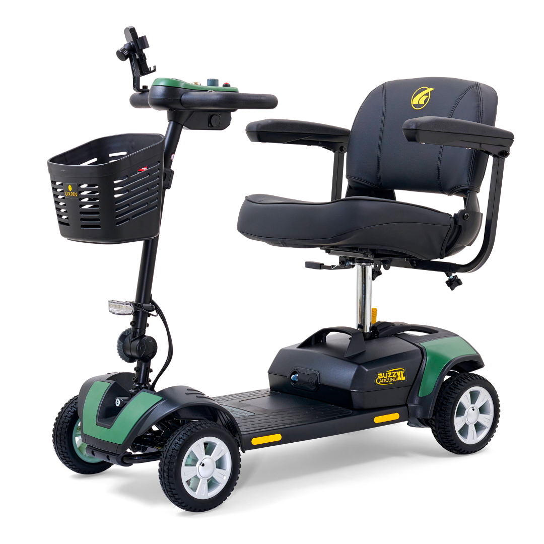 Golden Technologies Buzzaround XL 4-Wheel Long Range Mobility Scooter - Green Left